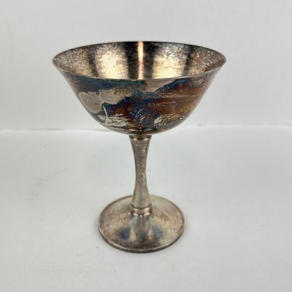 Group of Silverplate Goblets and Compote Dish - Picture 9 of 10